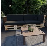 Set de 6 Cojines para Palets 120x80 + 120x40 Negro Set de 6 Cojines para Palets 120x80 + 120x40 Negro