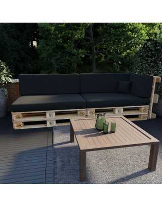 Set de 6 Cojines para Palets 120x80 + 120x40 Negro
