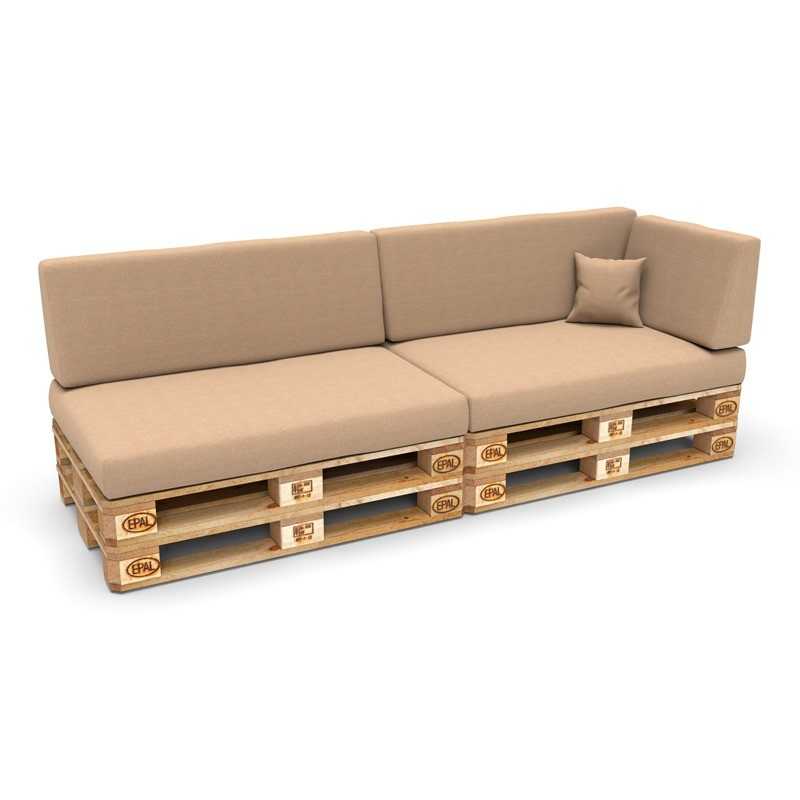 Set de 6 Cojines para Palets 120x80 + 120x40 Beige Set de 6 Cojines para Palets 120x80 + 120x40 Beige