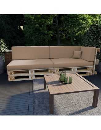 Set de 6 Cojines para Palets 120x80 + 120x40 Beige