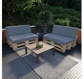 Set de 2 Cojines para Palets 120x80 + 120x40 Gris Set de 2 Cojines para Palets 120x80 + 120x40 Gris