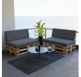 Set de 2 Cojines para Palets 120x80 + 120x40 Gris Set de 2 Cojines para Palets 120x80 + 120x40 Gris