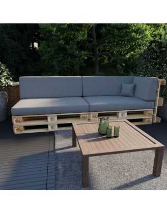 Set de 6 Cojines para Palets 120x80 + 120x40 Gris