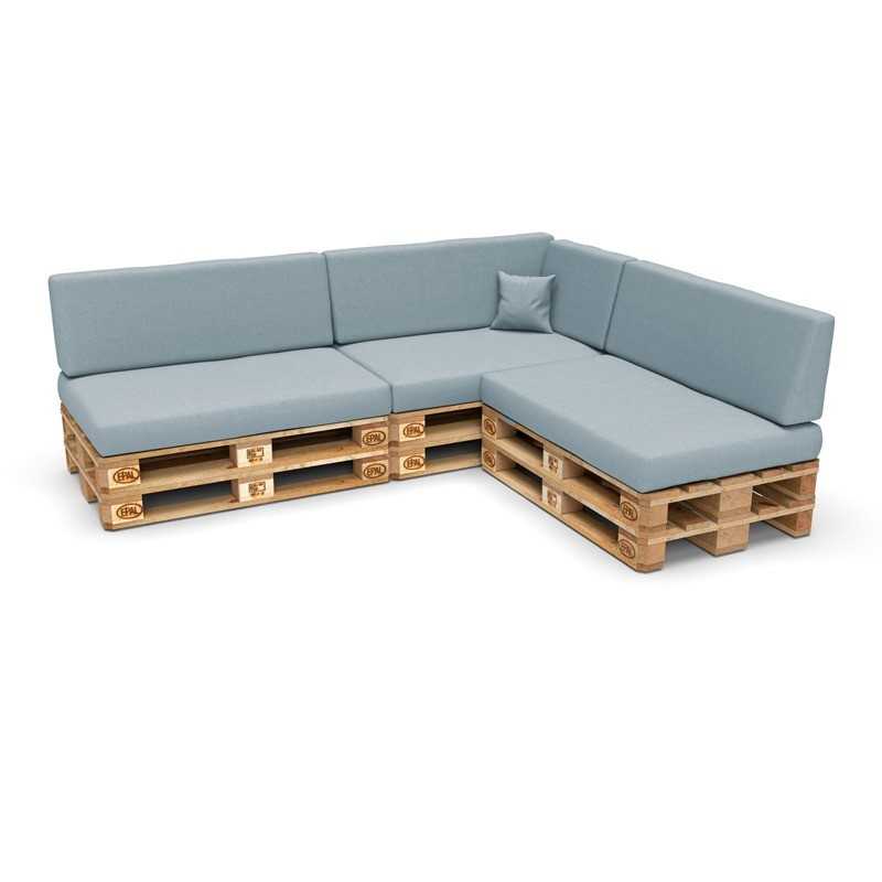 Set de 8 Cojines para Palets 120x80 + 120x40 Azul Set de 8 Cojines para Palets 120x80 + 120x40 Azul