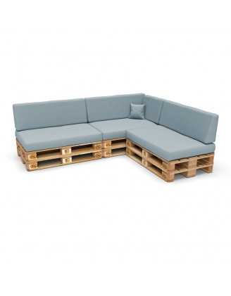 Set de 8 Cojines para Palets 120x80 + 120x40 Azul