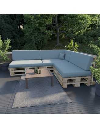 Set de 8 Cojines para Palets 120x80 + 120x40 Azul