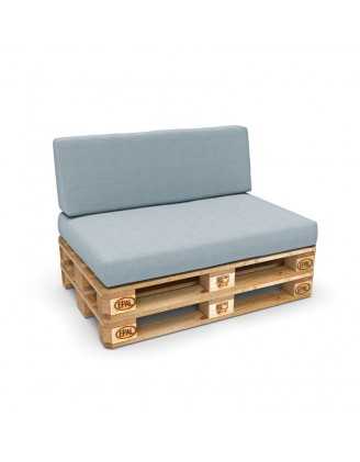 Set de 2 Fundas para Cojines de Palets: 1x 120x80 cm + 1x 120x40 cm – Azul