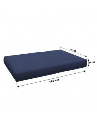 Set de 2 Fundas para Cojines de Palets: 1x 120x80 cm + 1x 120x40 cm – Azul Oscuro