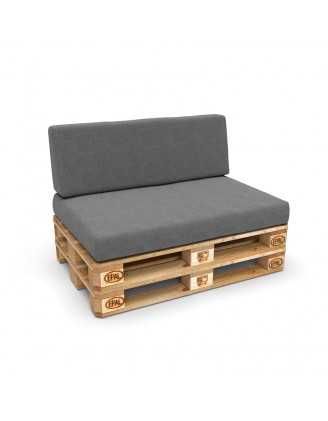 Set de 2 Fundas para Cojines de Palets: 1x 120x80 cm + 1x 120x40 cm – Gris