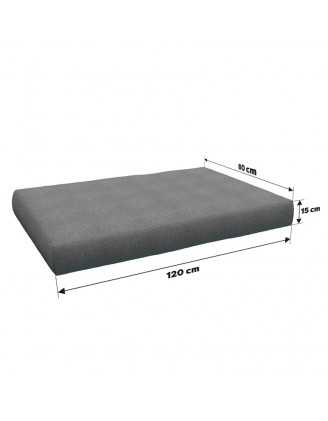 Set de 2 Fundas para Cojines de Palets: 1x 120x80 cm + 1x 120x40 cm – Gris