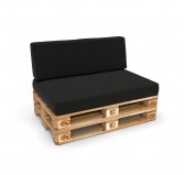 Set de 2 Fundas para Cojines de Palets: 1x 120x80 cm + 1x 120x40 cm – Negro Set de 2 Fundas para Cojines de Palets: 1x 120x80 cm + 1x 120x40 cm – Negro