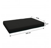 Set de 2 Fundas para Cojines de Palets: 1x 120x80 cm + 1x 120x40 cm – Negro Set de 2 Fundas para Cojines de Palets: 1x 120x80 cm + 1x 120x40 cm – Negro