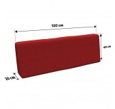 Set de 2 Fundas para Cojines de Palets: 1x 120x80 cm + 1x 120x40 cm – Rojo
