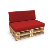 Set de 2 Fundas para Cojines de Palets: 1x 120x80 cm + 1x 120x40 cm – Rojo