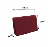 Funda para Cojín de Respaldo Lateral 60x40 cm para Palets – Burdeos