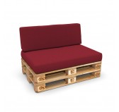 Set de 2 Fundas para Cojines de Palets: 1x 120x80 cm + 1x 120x40 cm – Burdeos