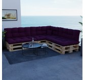 Cojín Decorativo para Palets y Sofá de Exterior, 40x40 cm, Violeta